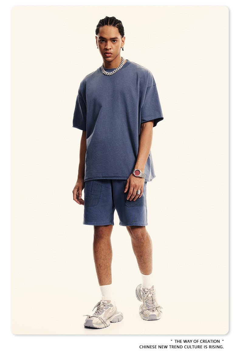 Washed Heavyweight Short Sleeve T-Shirt & Short Sweatpants Setup