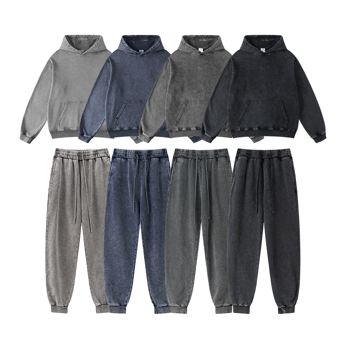 Pure Cotton Water Washed Hoodie & Sweatpant Setup