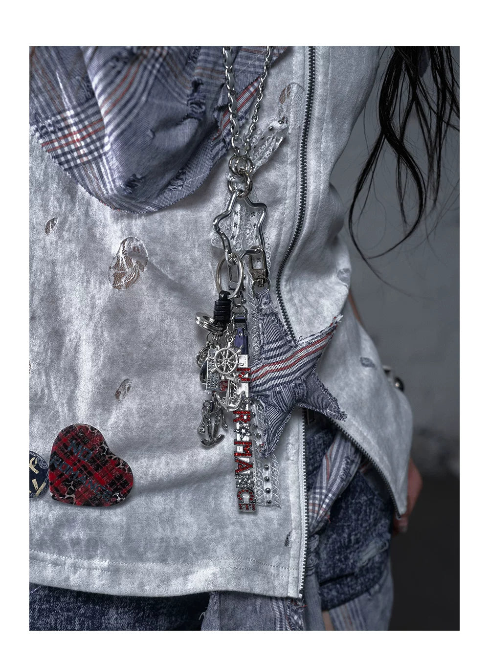 Rhinestone Star Lace Multi-Use Chain Necklace