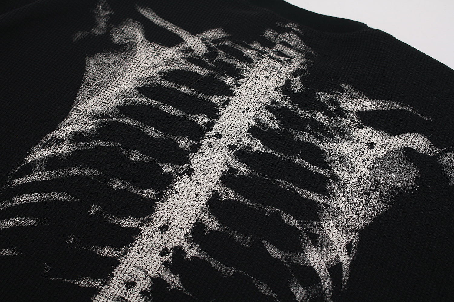 Abstract Pattern Waffle Long Sleeve T-Shirt