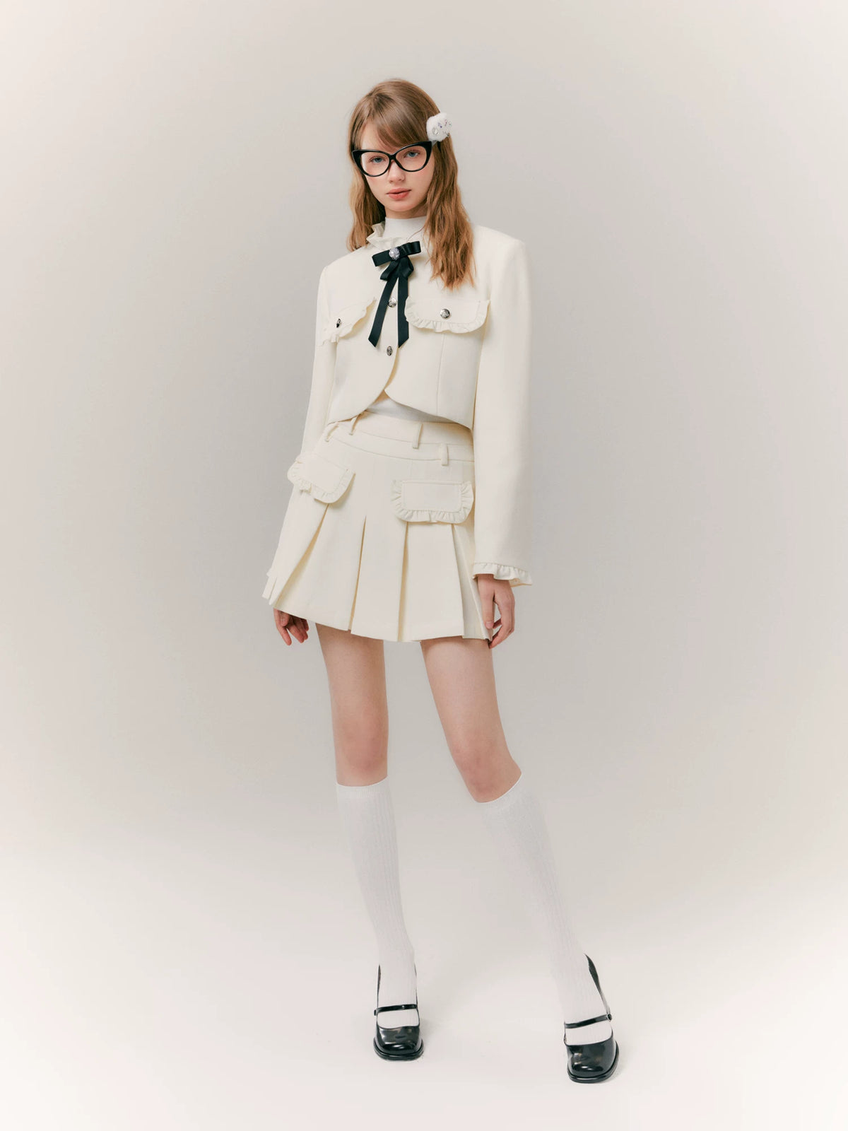 Pleated Skirt & Slim Tailored Jacket Setup
