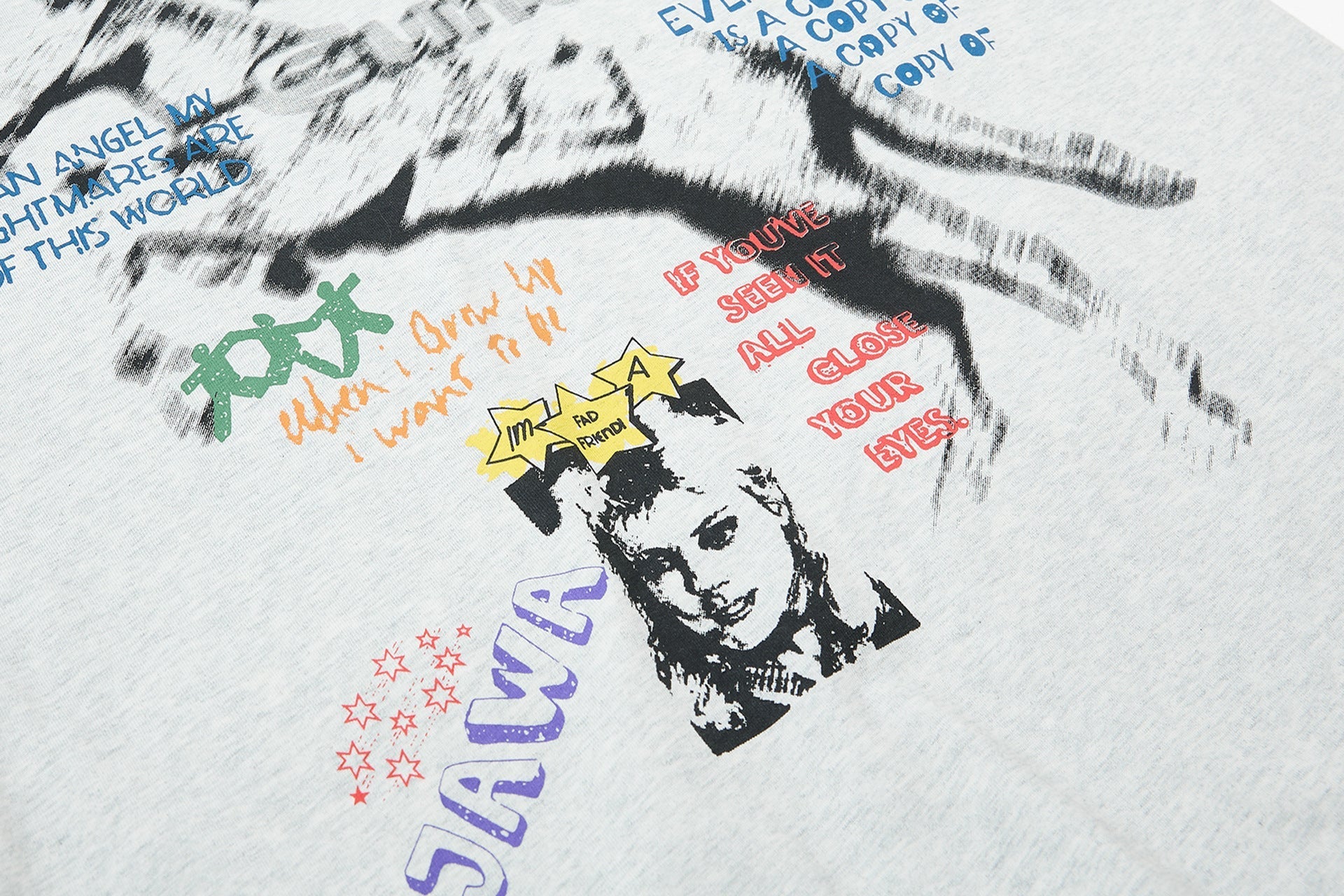 Illustration Letter Print Short Sleeve T-Shirt