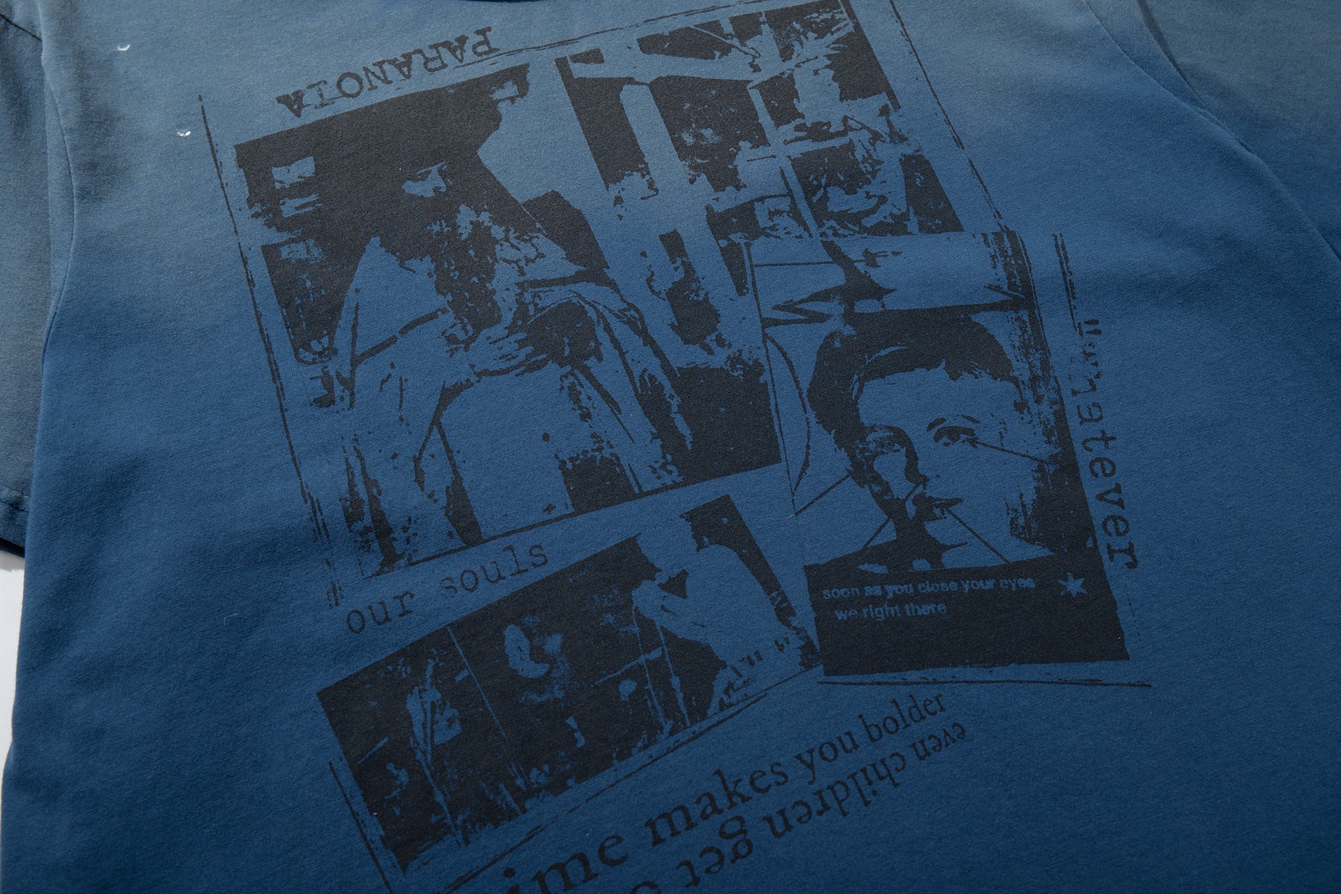 Portrait Print Damage Short Sleeve T-Shirt
