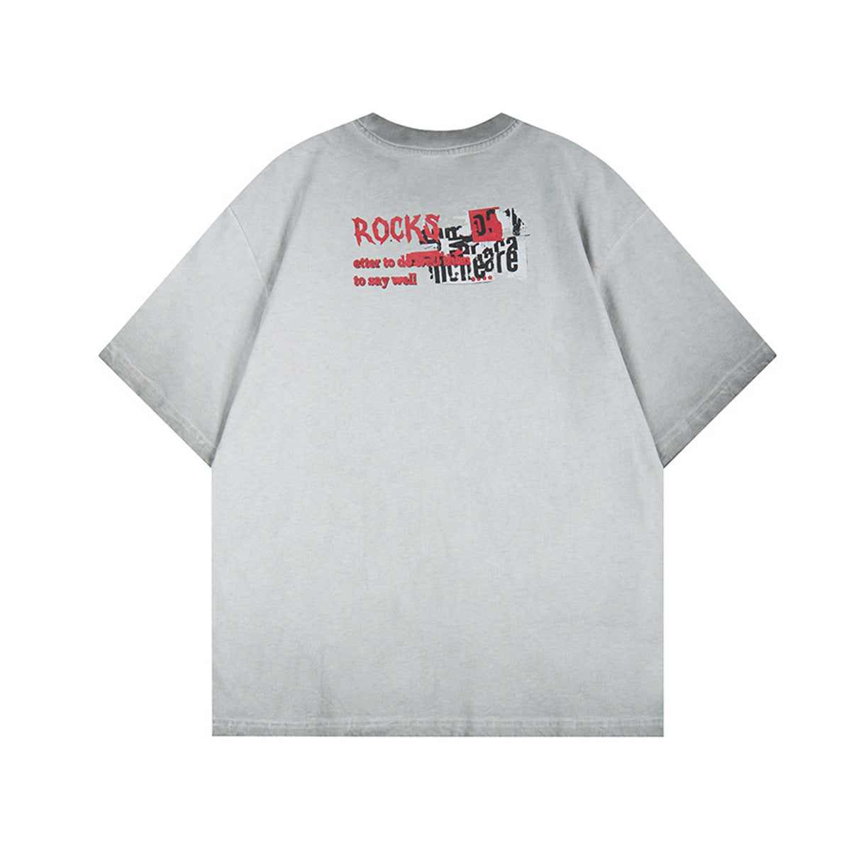 Washed Rock Band Print Short Sleeve T-Shirt
