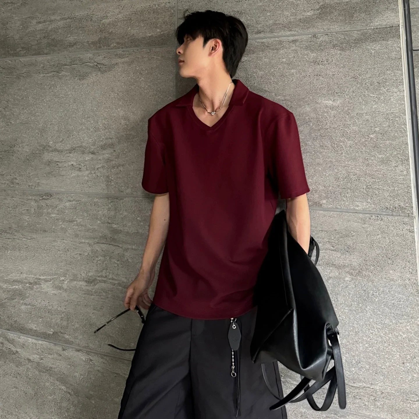 Detachable Collar Short Sleeve Polo Shirt