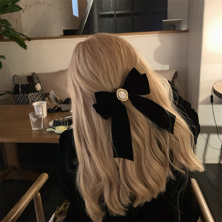 Black Velvet Vintage French Top Clip