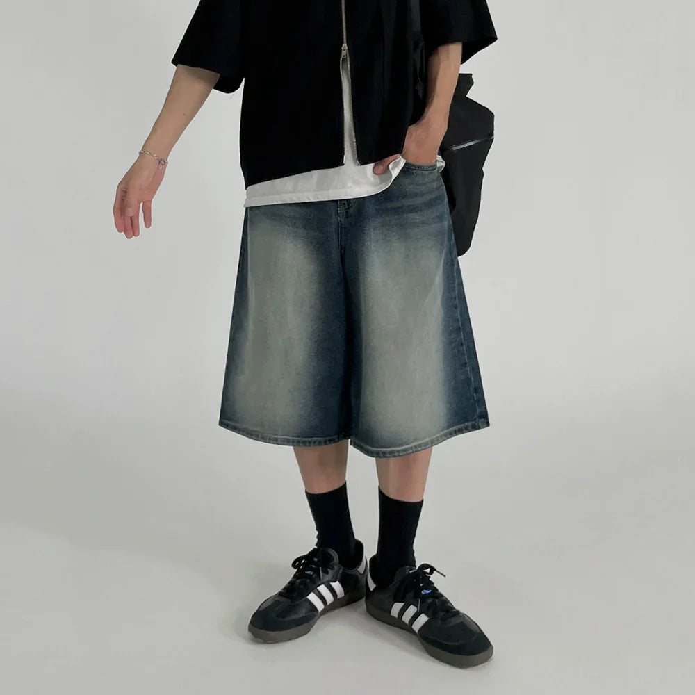 Washed Wide Leg Short
