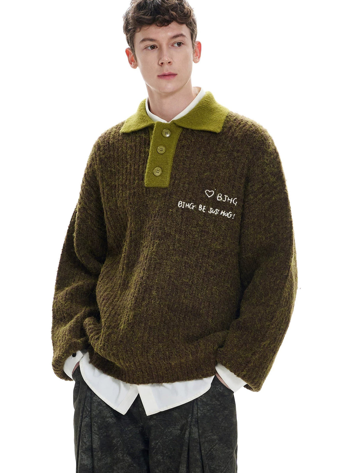 Pullover Polo Knit Sweater