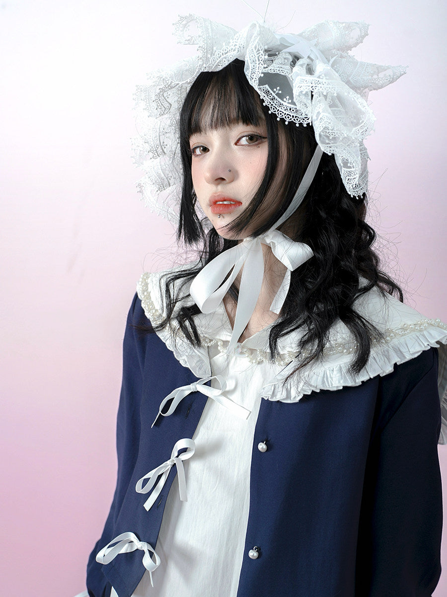 Bow Lace-Up Jacquard Lightweight Jacket