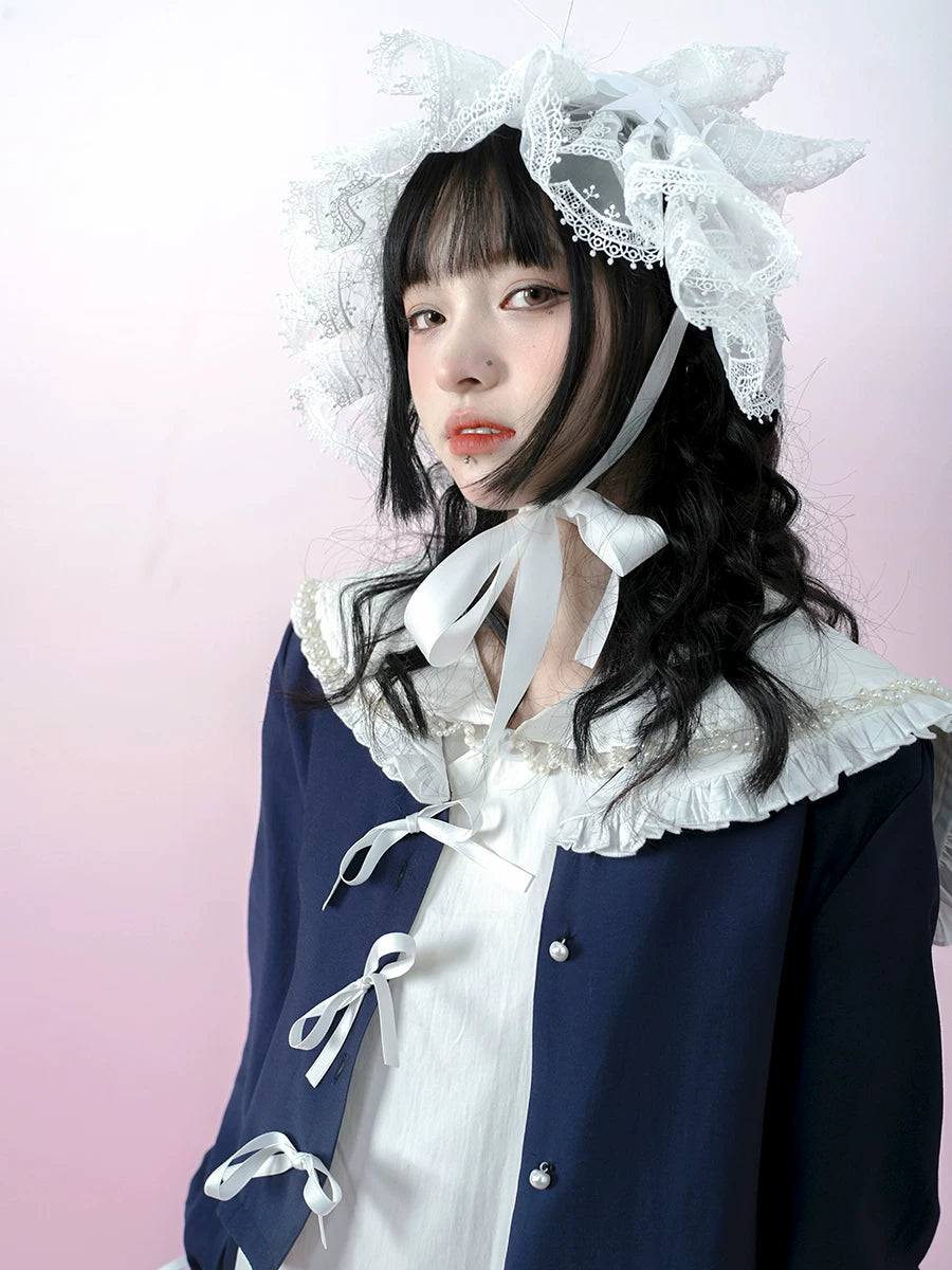 Bow Lace-Up Jacquard Lightweight Jacket