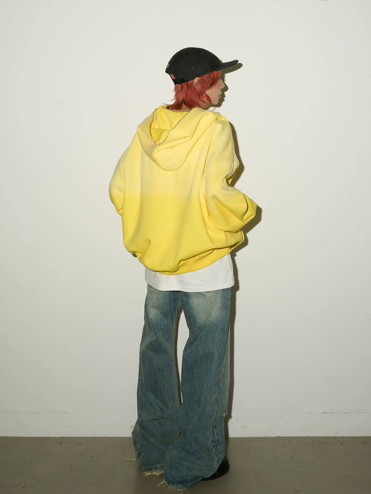 Gradient Half-Zip Design Hoodie