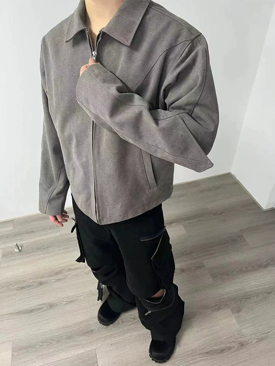 Polo Collar Zipper Jacket