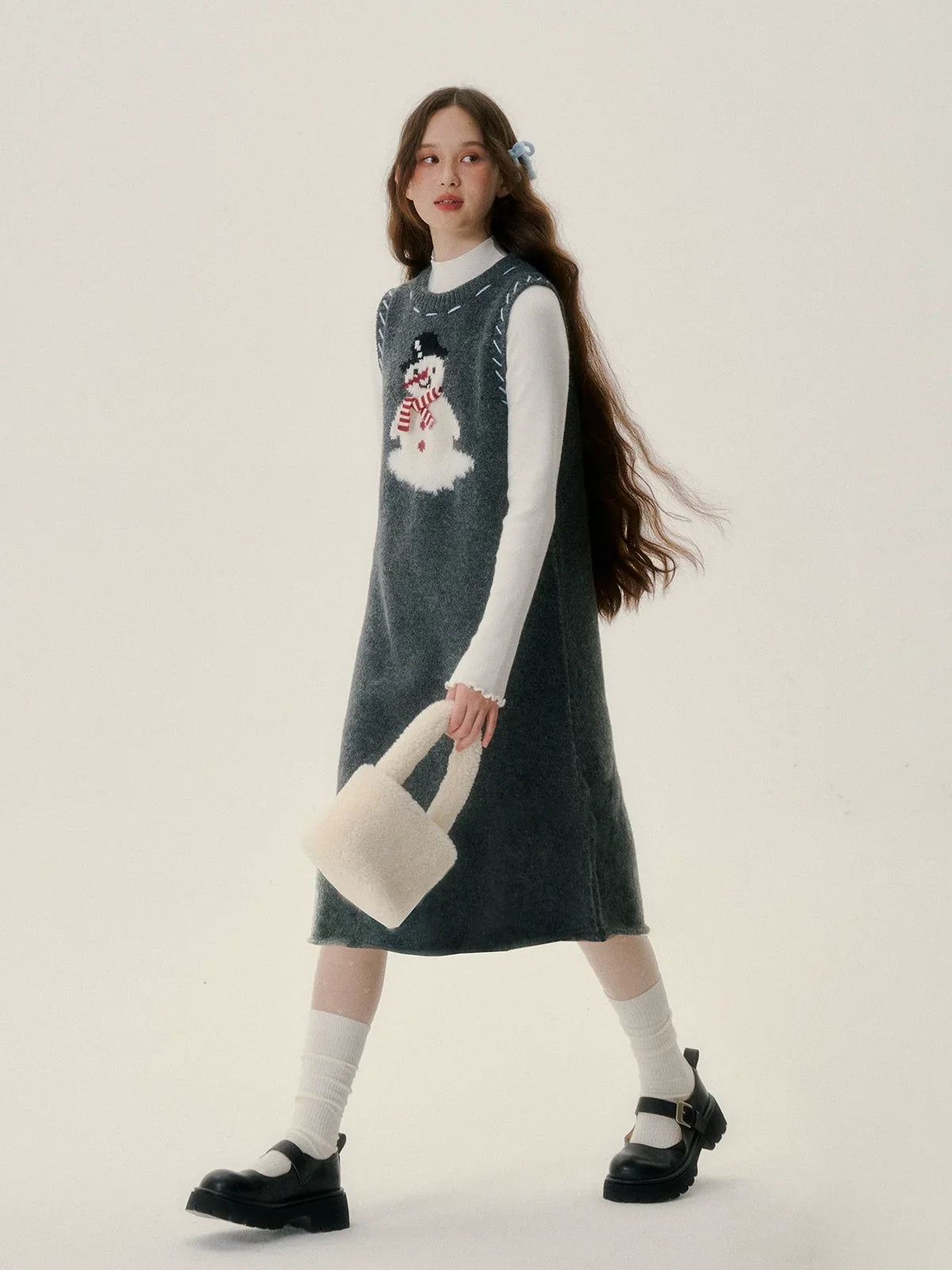 Thick Knit Vest Midi Dress
