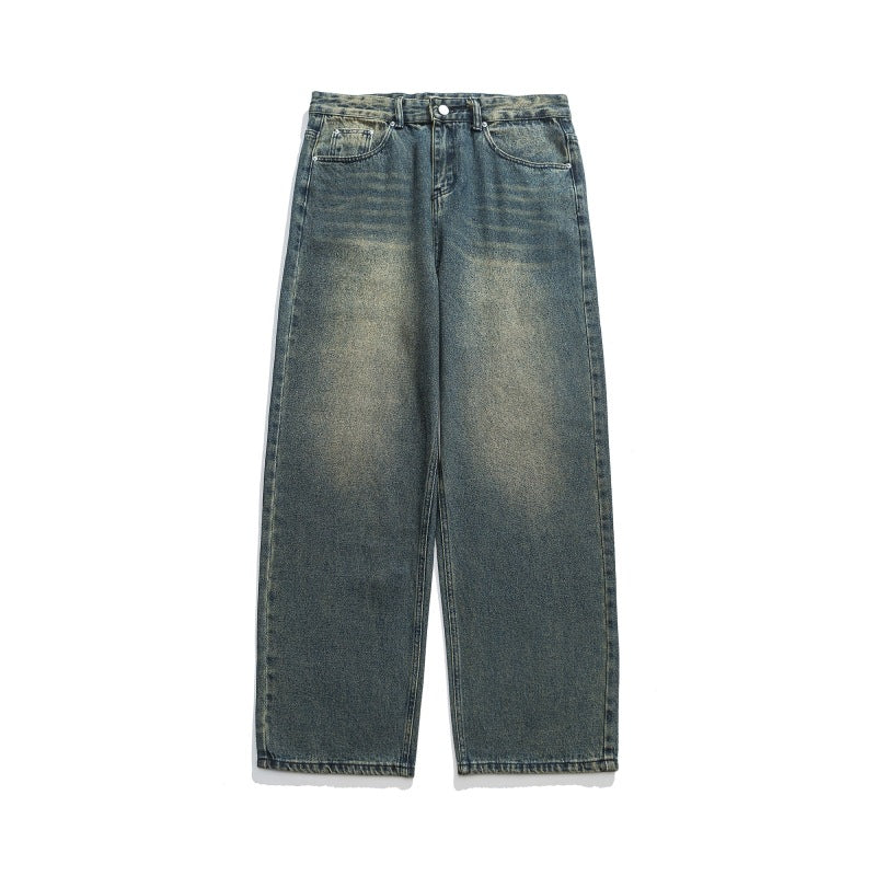 Retro Blue Straight-Leg Jeans