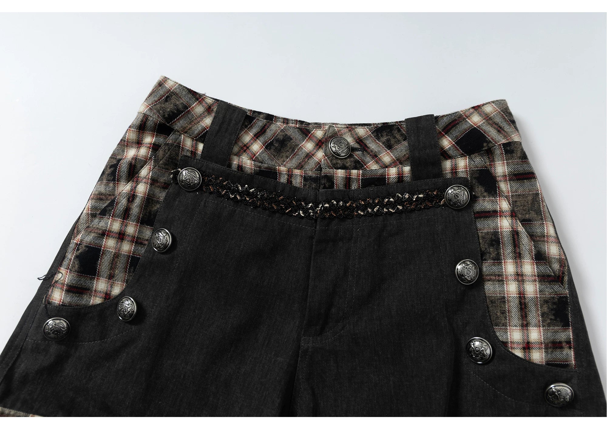 Panel Design Multi-Pocket Tapered Pants