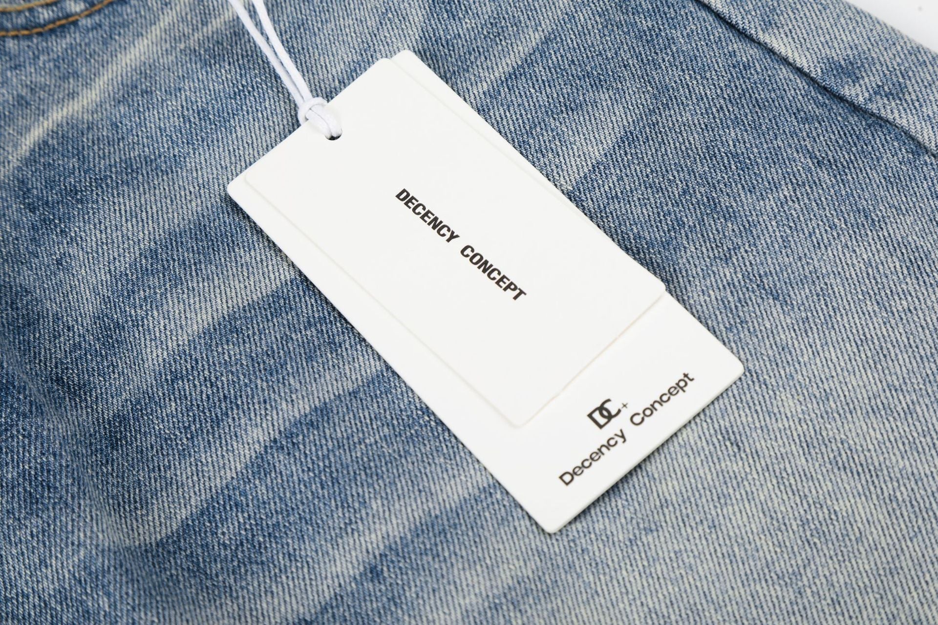 Washed Damage Whisker Wide Leg Denim Jeans