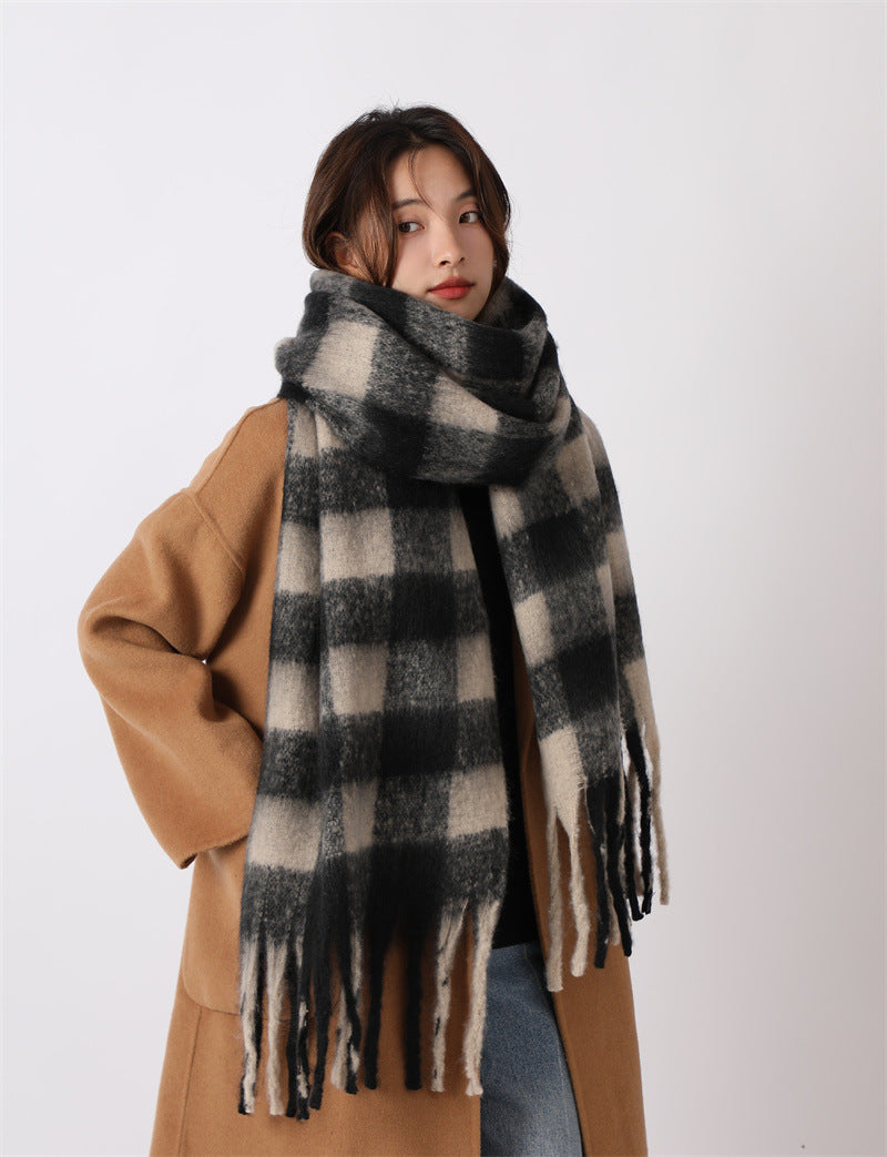 220*40CM Black rice plaid