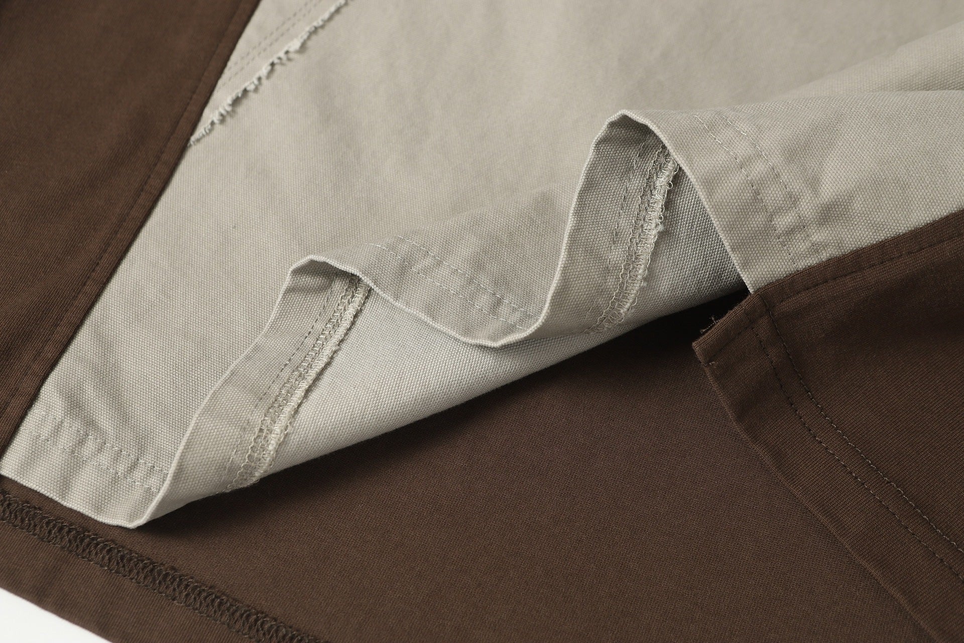 Washed Raw-Edge Splice Short Sleeve T-Shirt