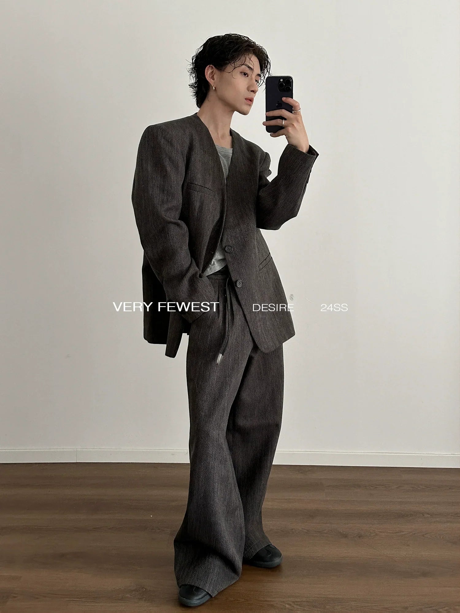 Shoulder Pad Tailored Jacket & Wide Leg Trousers Setup