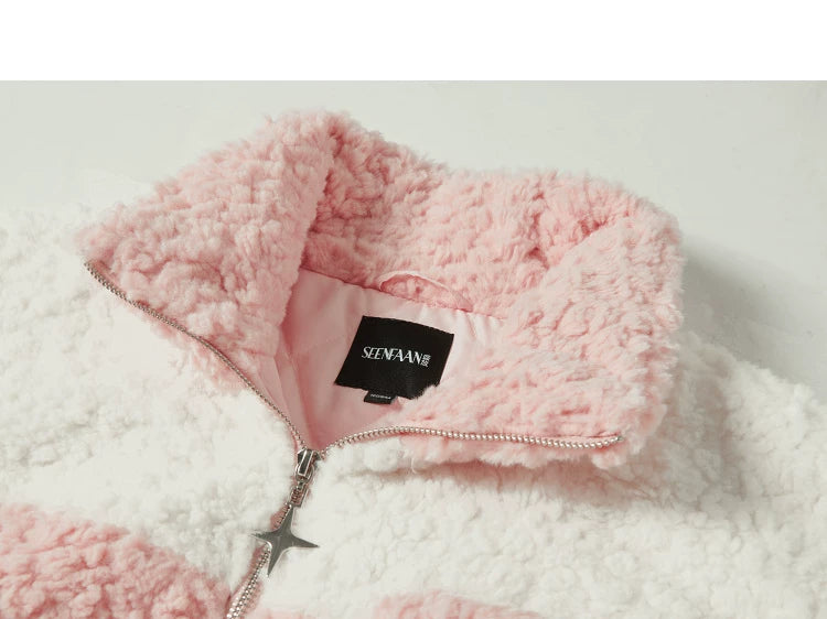 Colorblock High-Neck Puffer Jacket