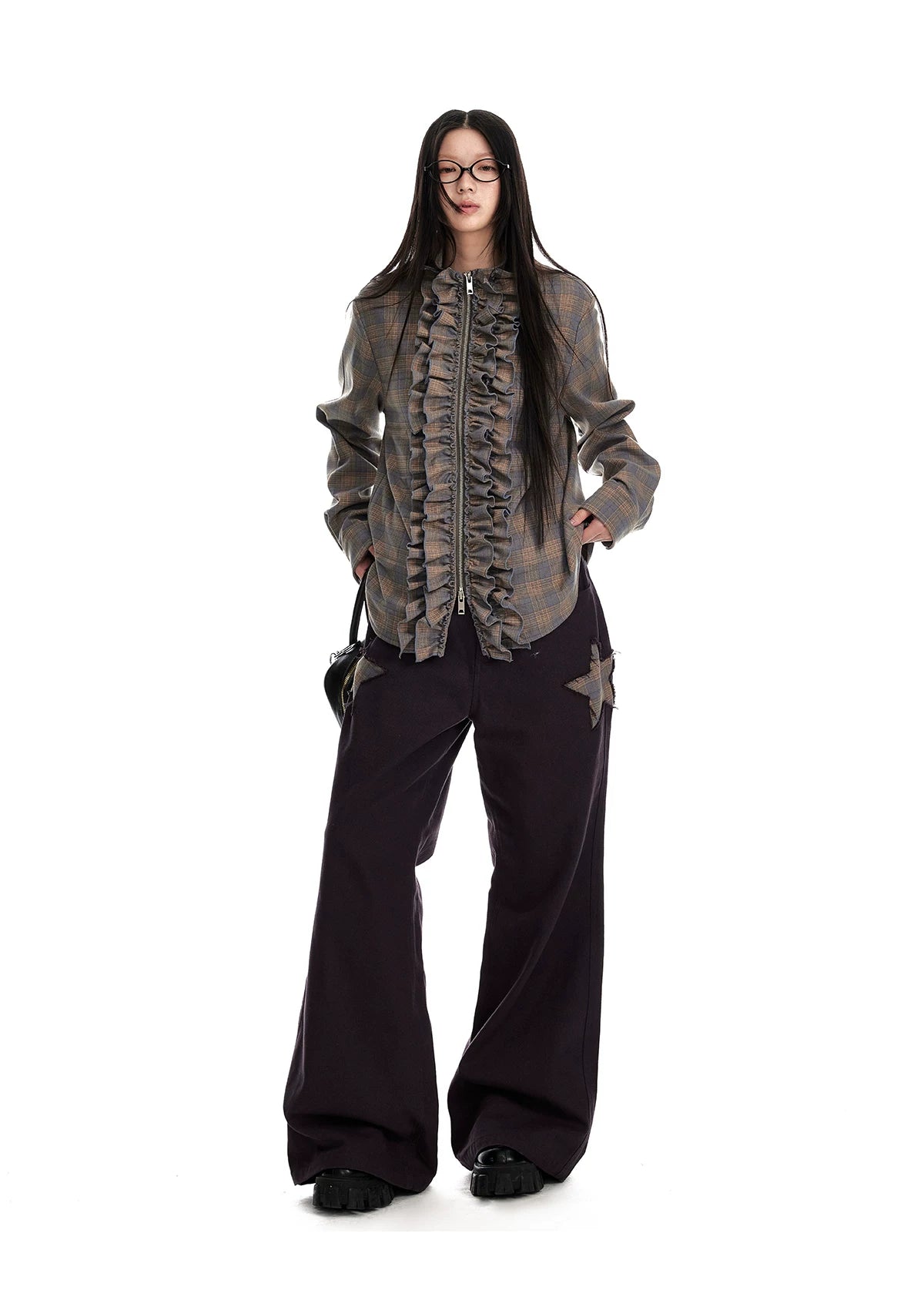 Star Patch Flare Pants