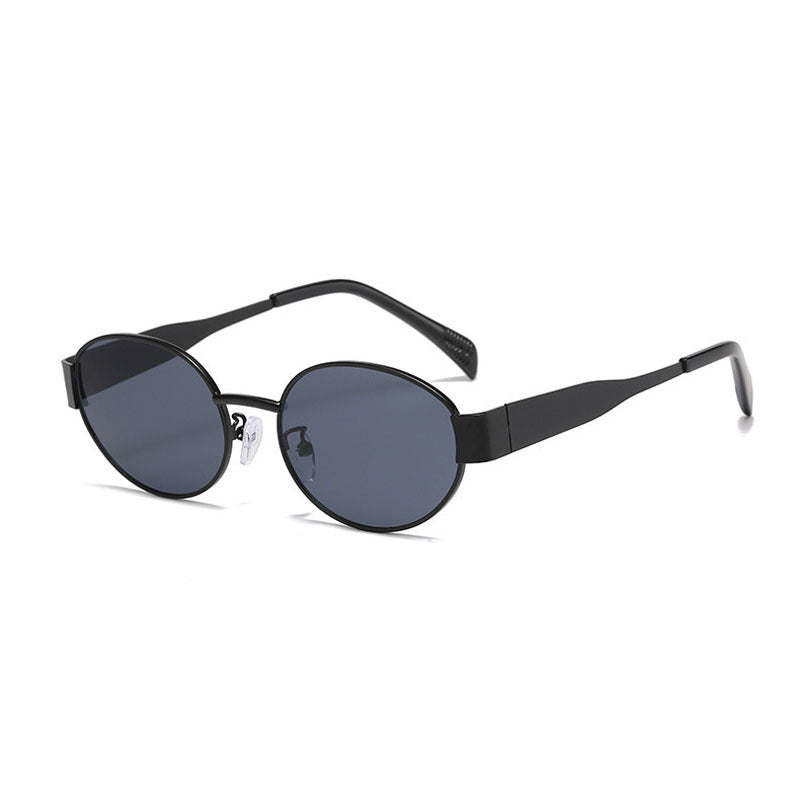 Retro Oval Metal Sunglasses
