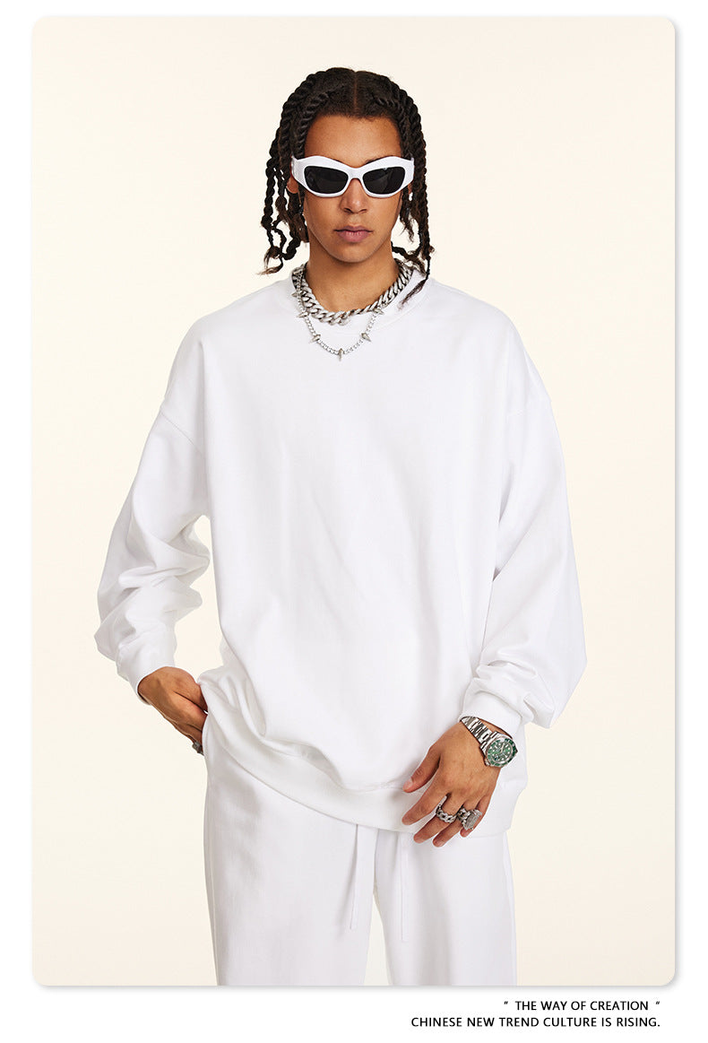 Oversize Heavyweight Basic Round Neck Sweatshirt