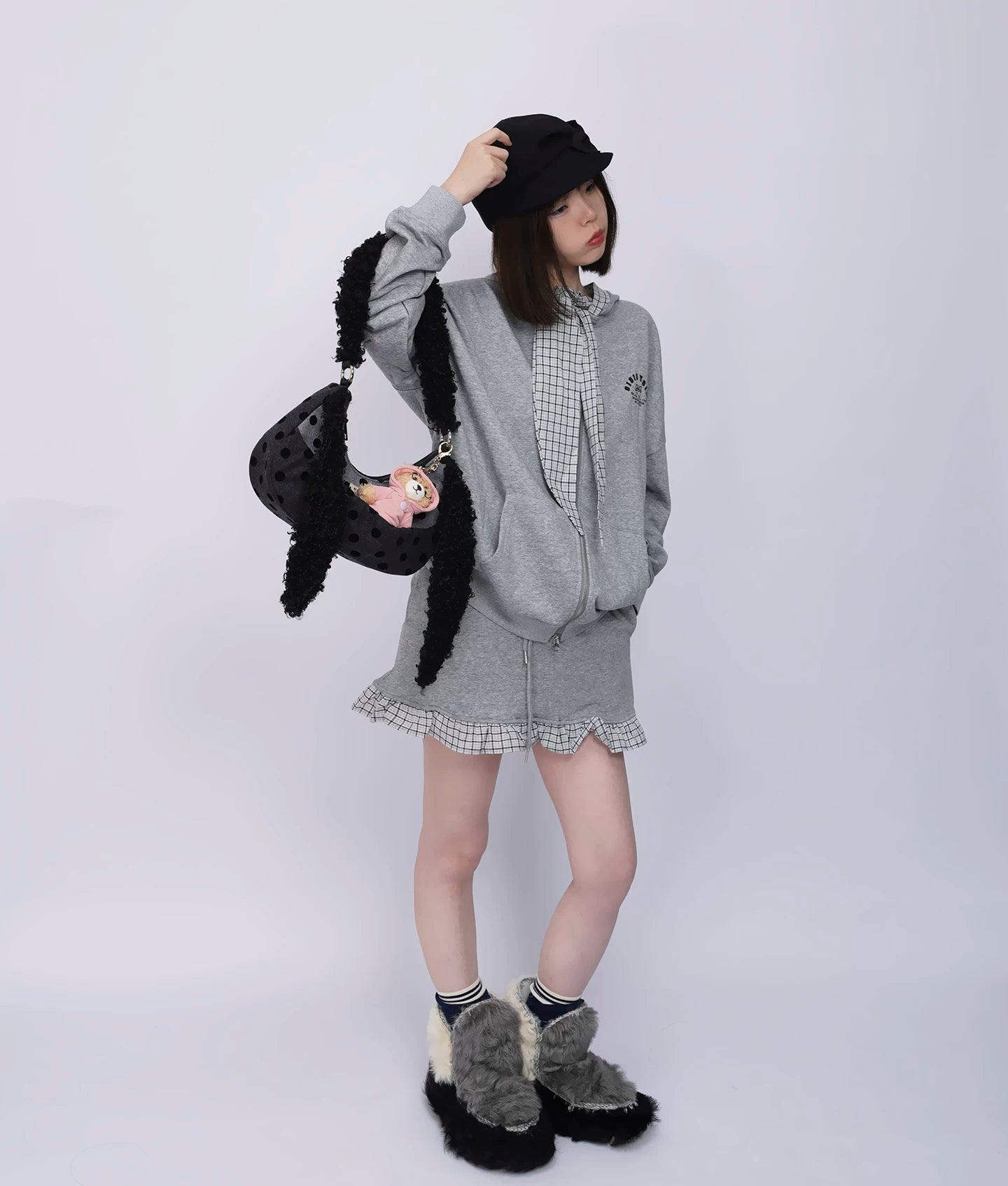 Furry Strap Mini Shoulder Bag