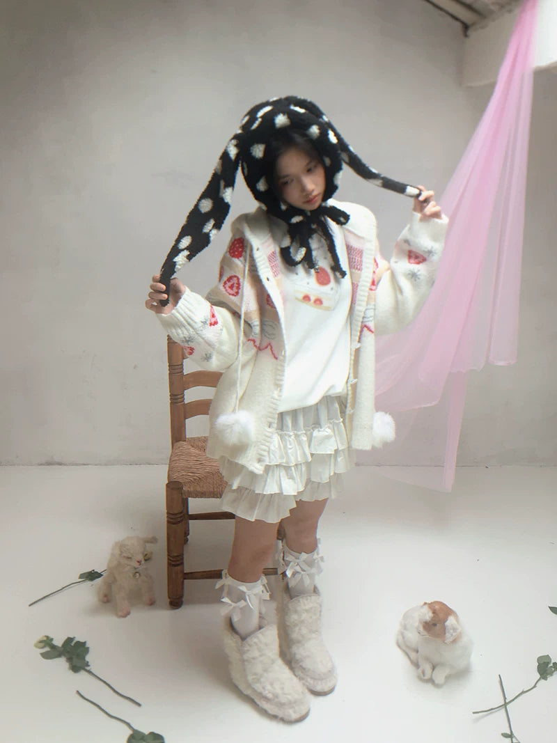 Cake Hooded Knit Cardigan