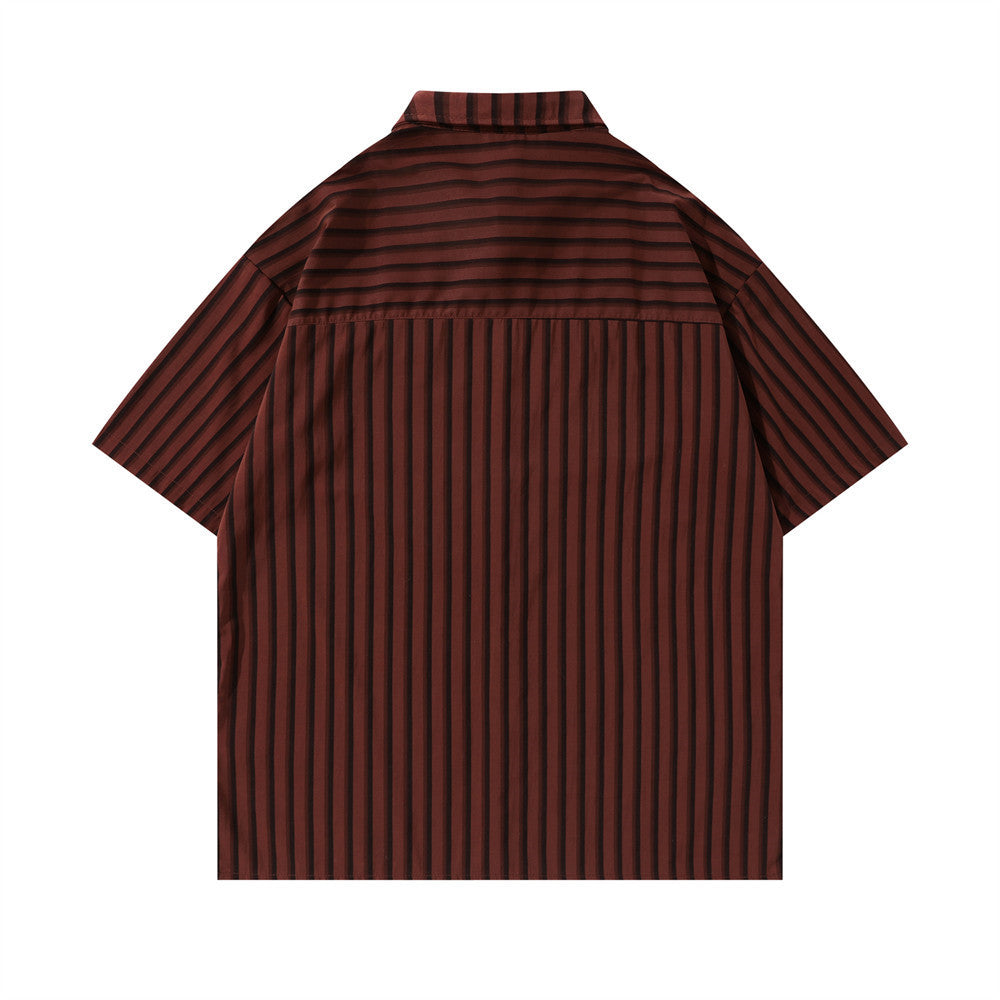 Camicia a righe retrò con 2 tasche