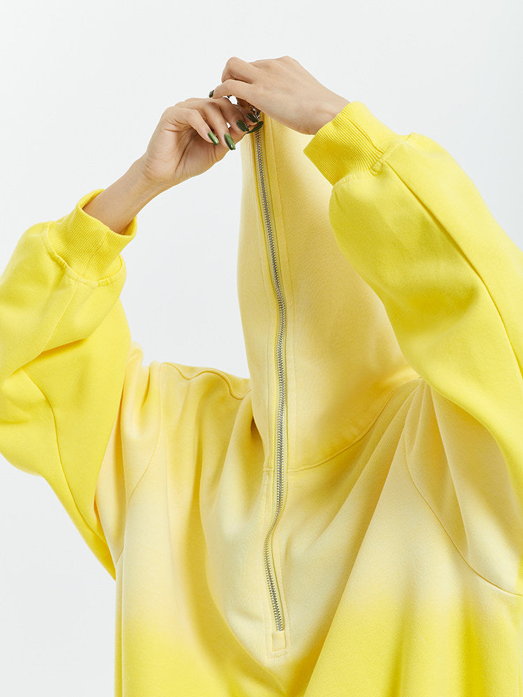 Gradient Half Zip Oversize Hoodie