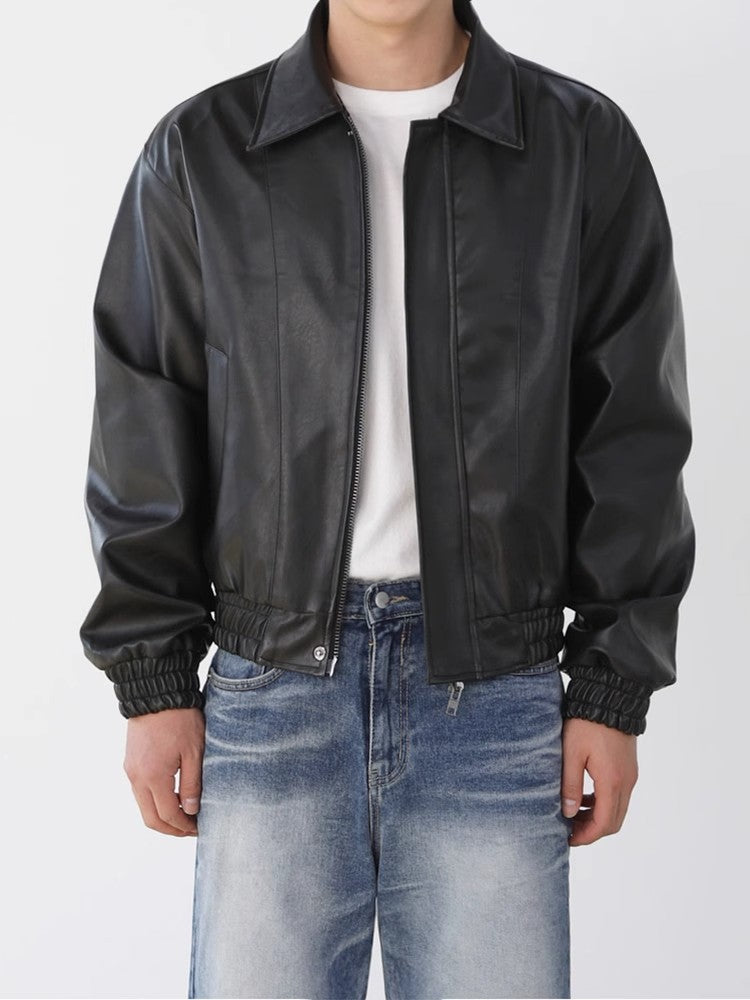 Zipper PU Leather Jacket