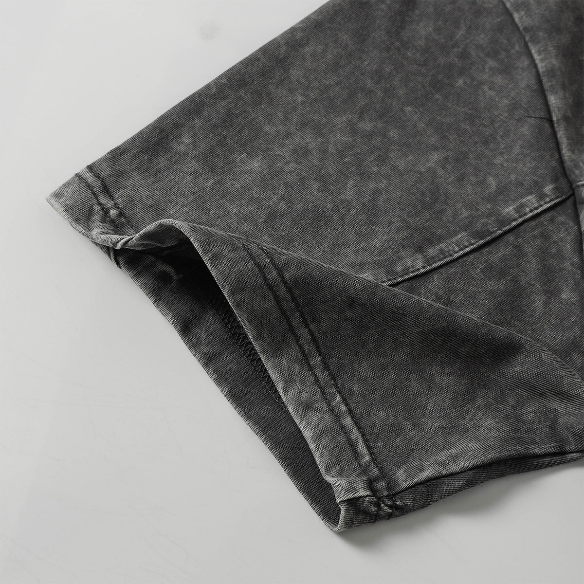 Heavy Washed Fade Stitching Short Sleeve T-Shirt