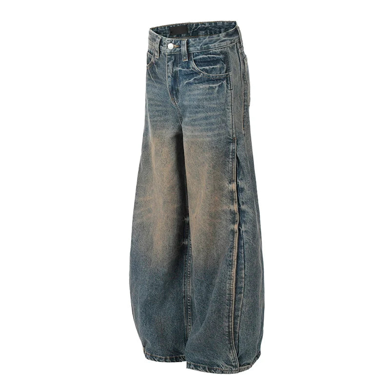 Mud-Dyed Loose Scimitar Jeans
