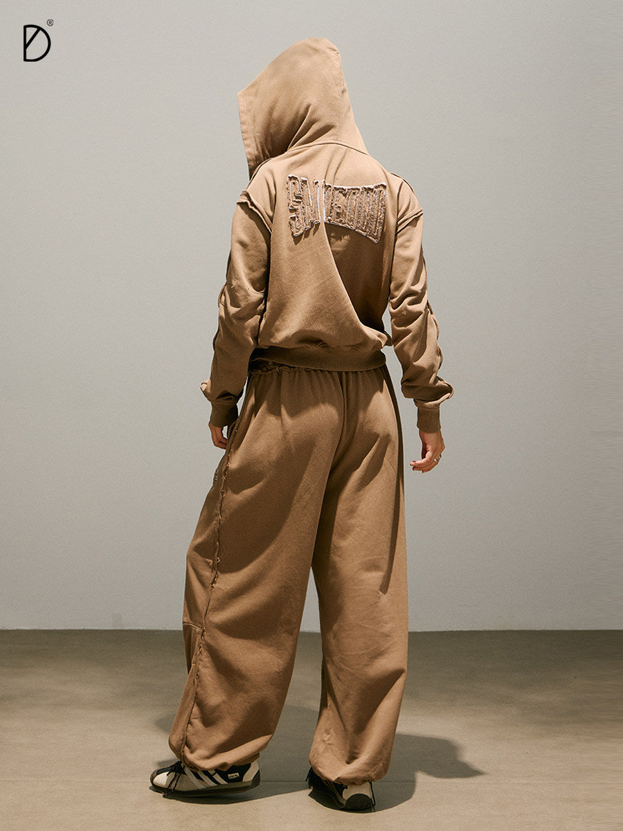 Fringe Logo Hoodie & Fringe Wide Leg Sweatpants Setup