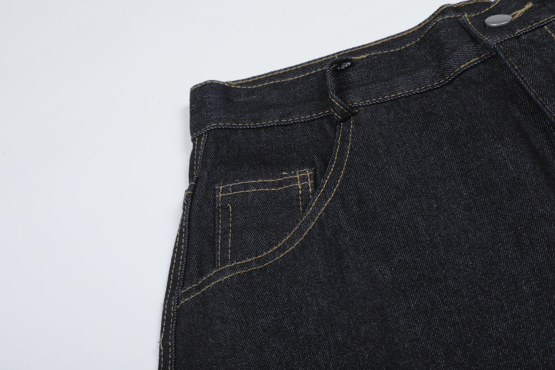 Star Patch Embroidery Denim Wide Leg Jort