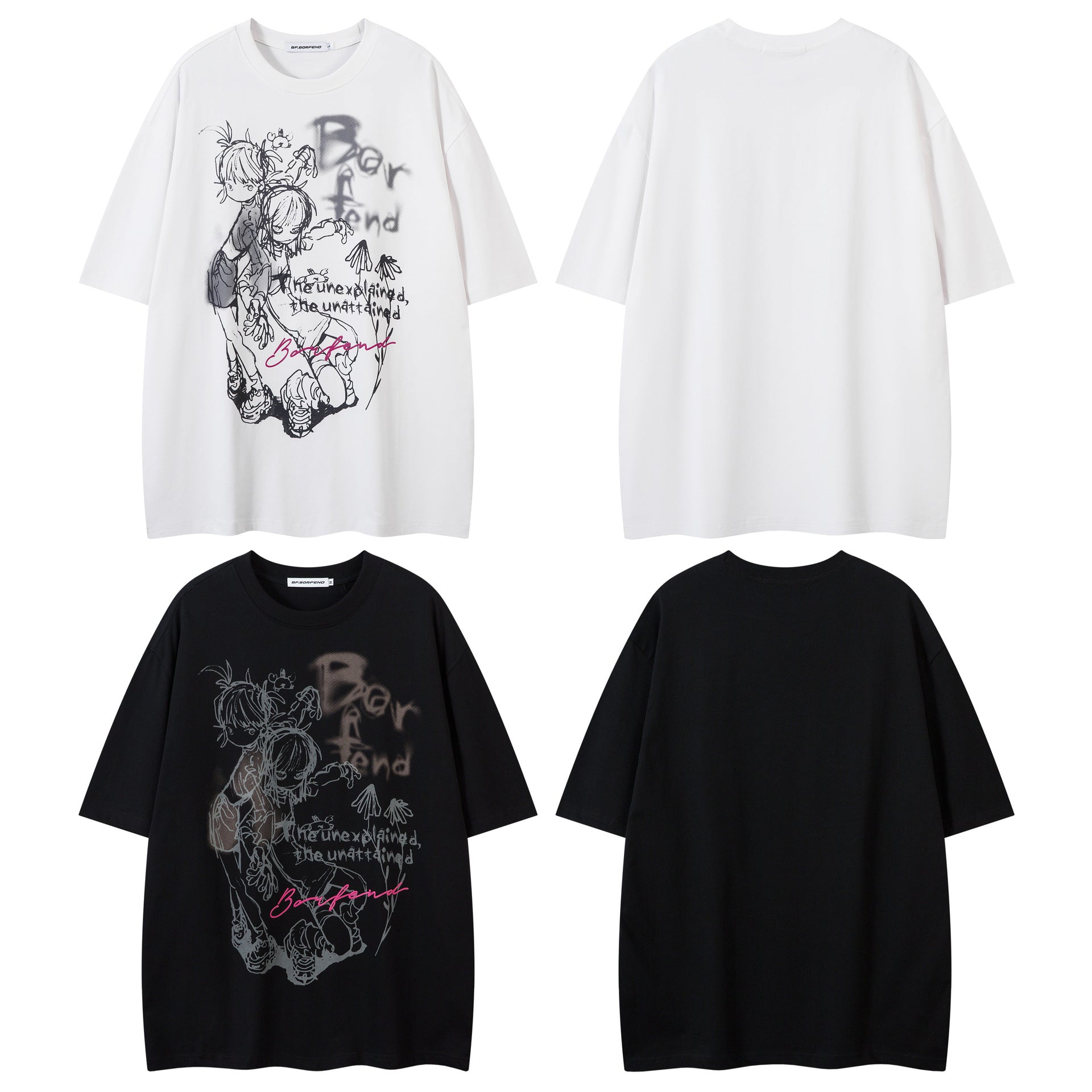 Illustration Graffiti Letter Short Sleeve T-Shirt