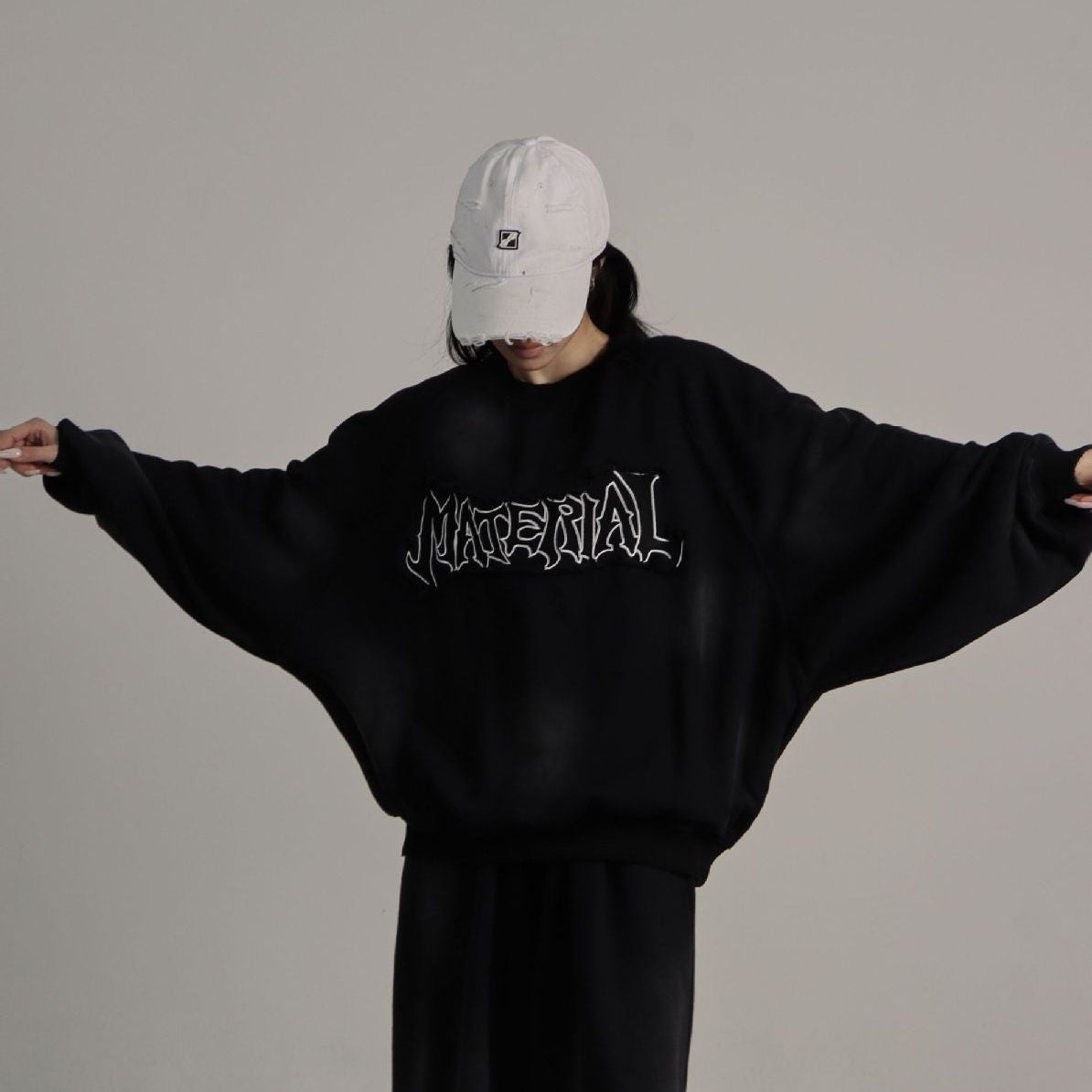 Dirty Washed Logo Print Sweatshirt