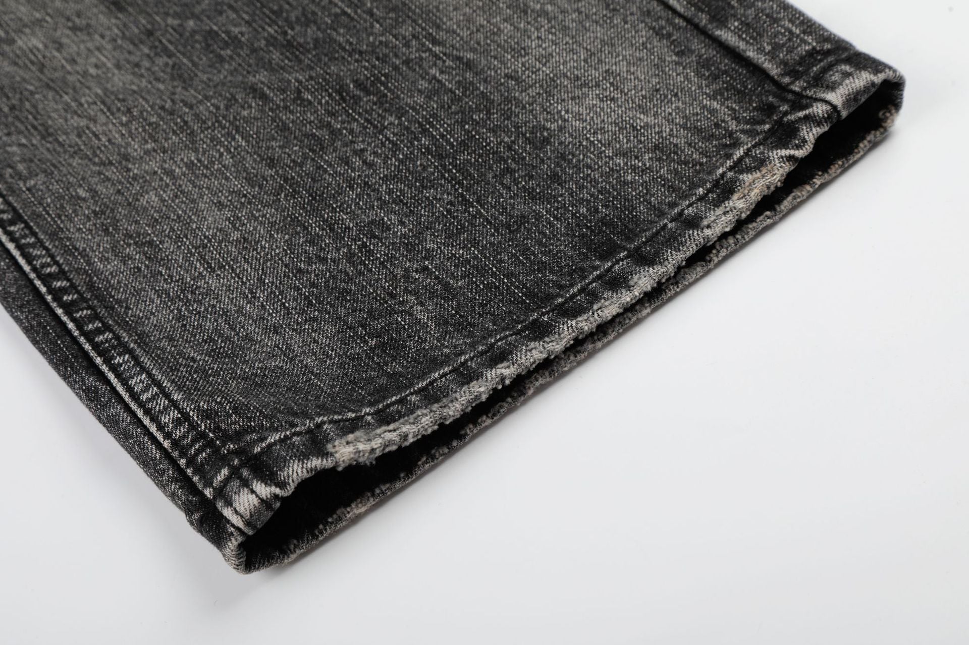 Washed Whisker Wide Leg Denim Jeans