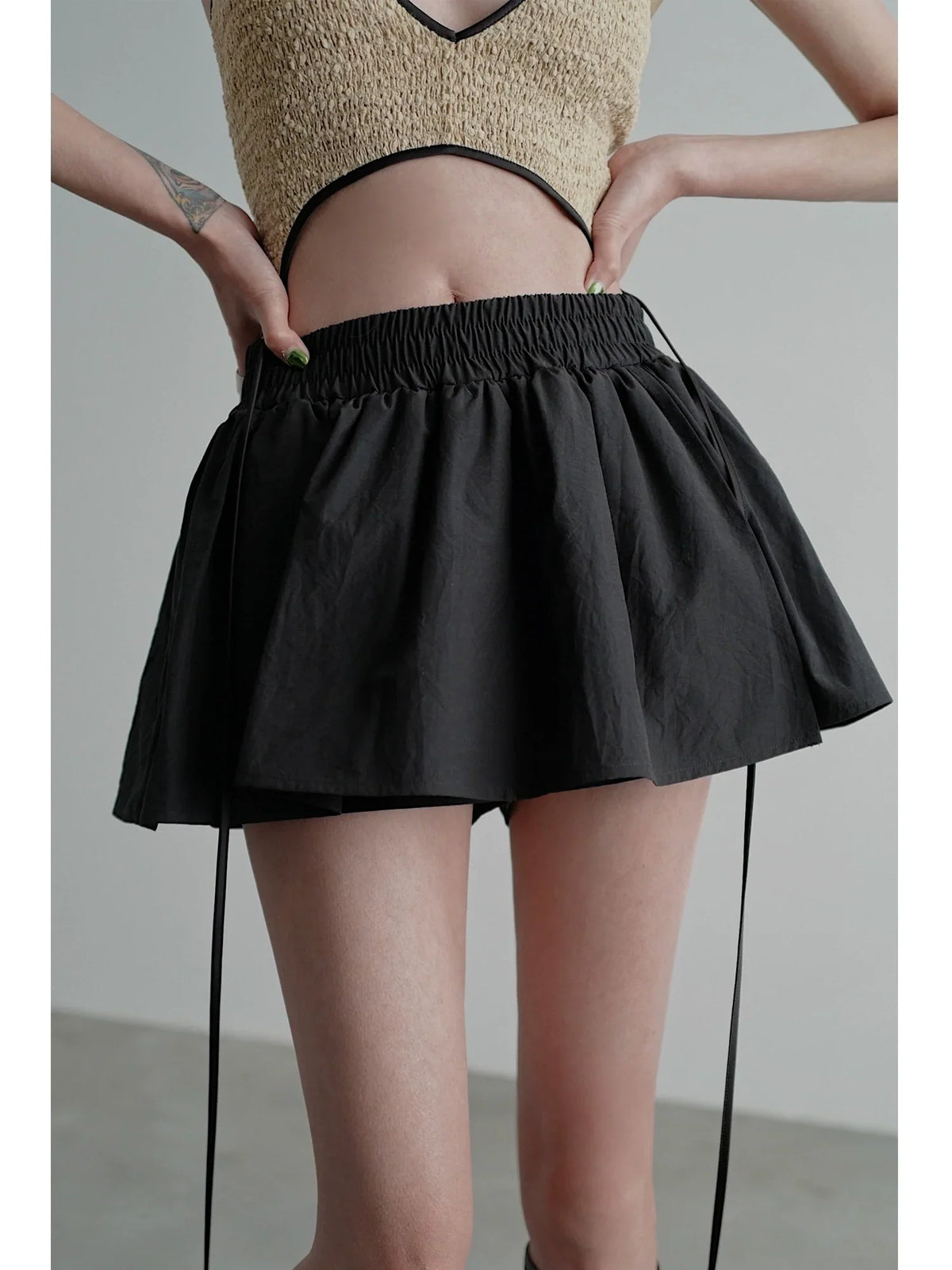 Fake Layered Culotte Skirt