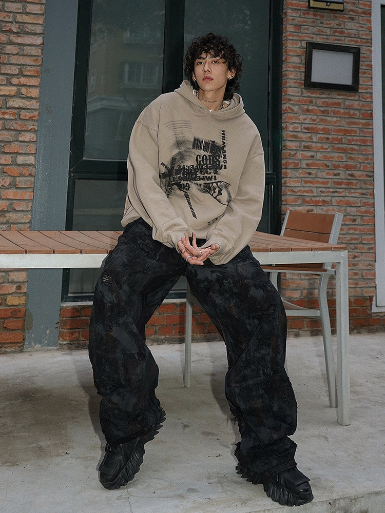Oversize Pullover Print Hoodie