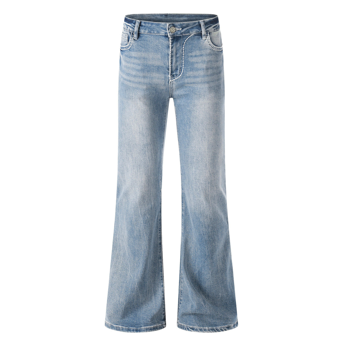 Low Rise Wash Flare Denim Jeans