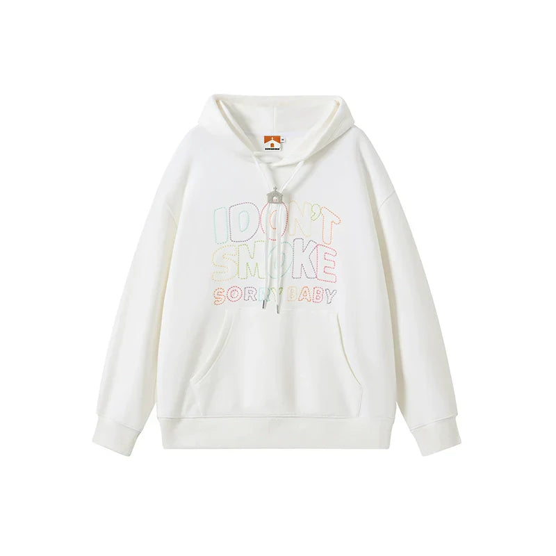Felpa con cappuccio e logo ricamato con arcobaleno ritagliato
