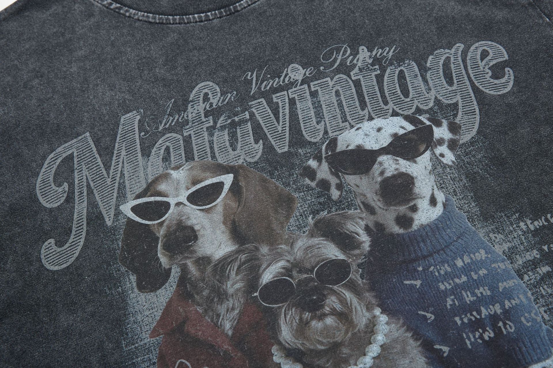 Washed Dog Graphic Cotton Oversize Short Sleeve T-Shirt