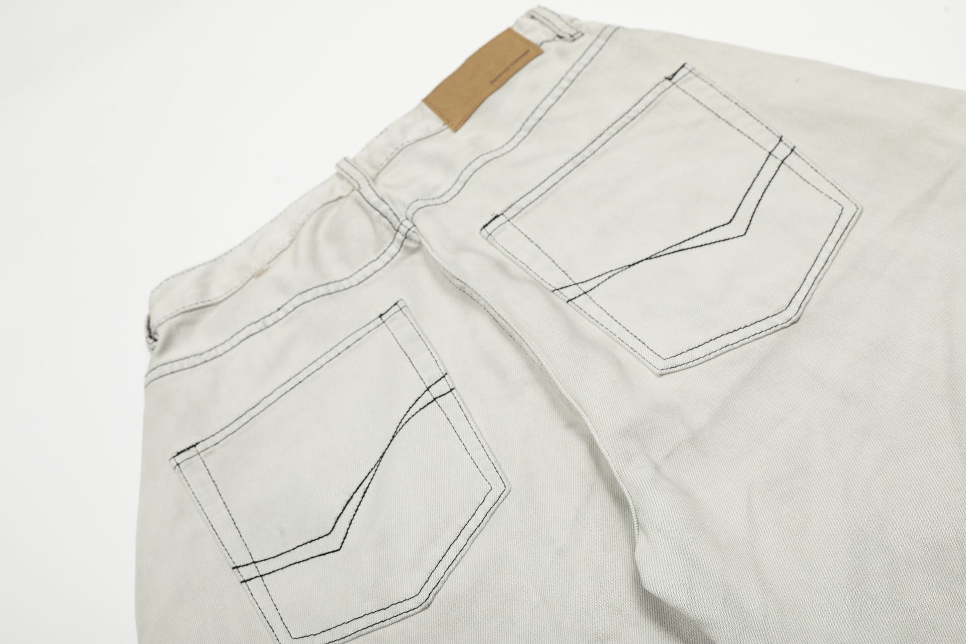 Washed Whisker Barrel Denim Jeans