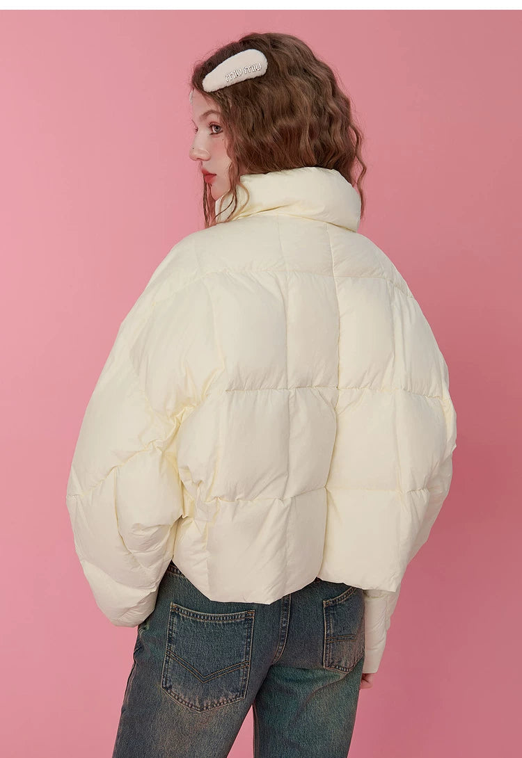 Short Thick White Duck Down Jacket
