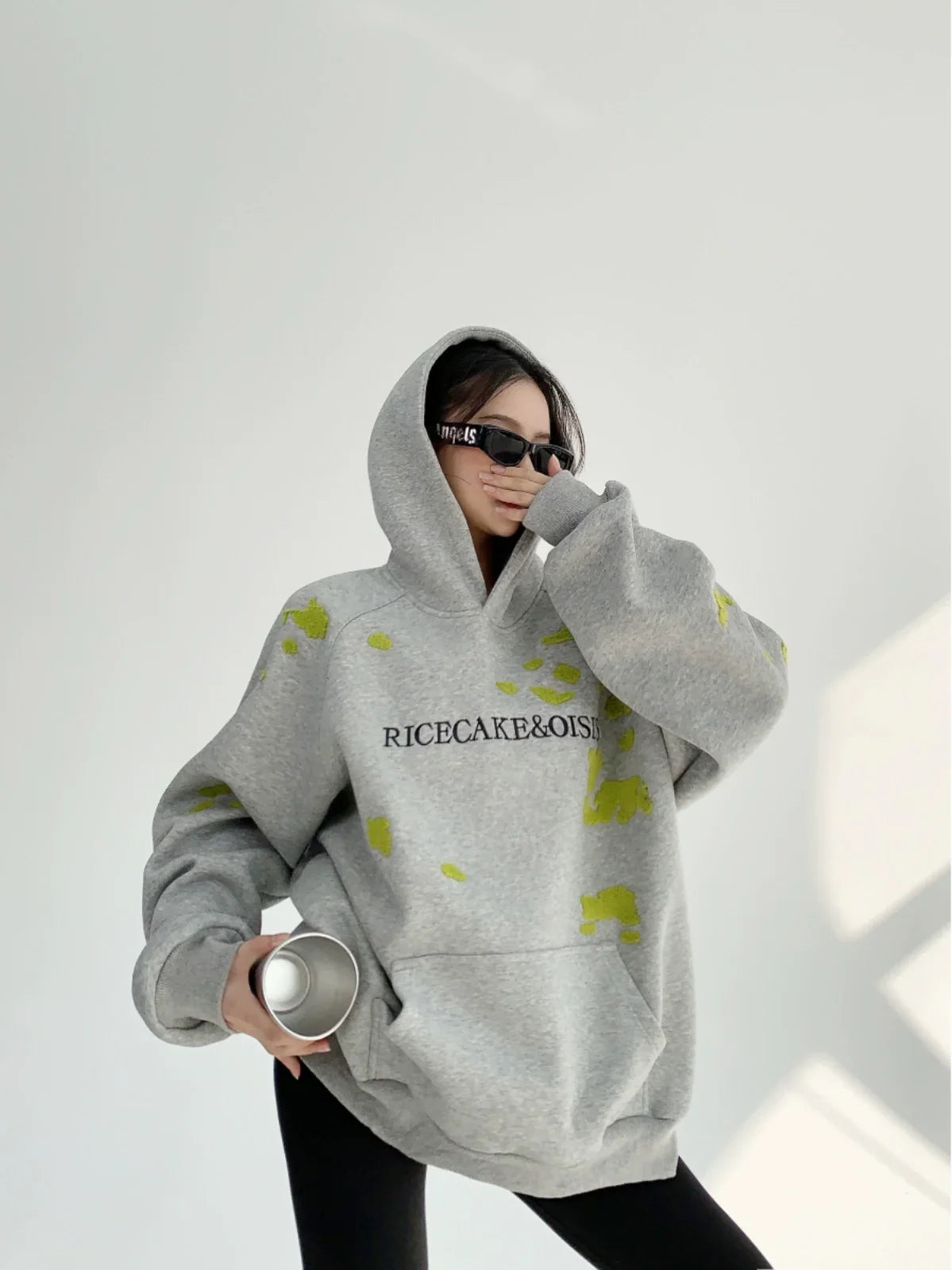 Thick Embroidery Oversized Hoodie
