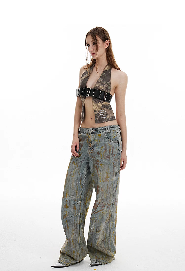 Camouflage Backless Vest & Adjustable Belt