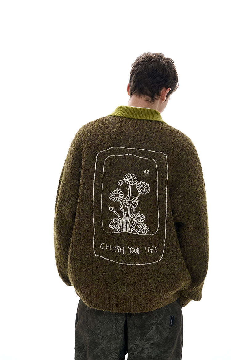 Pullover Polo Knit Sweater