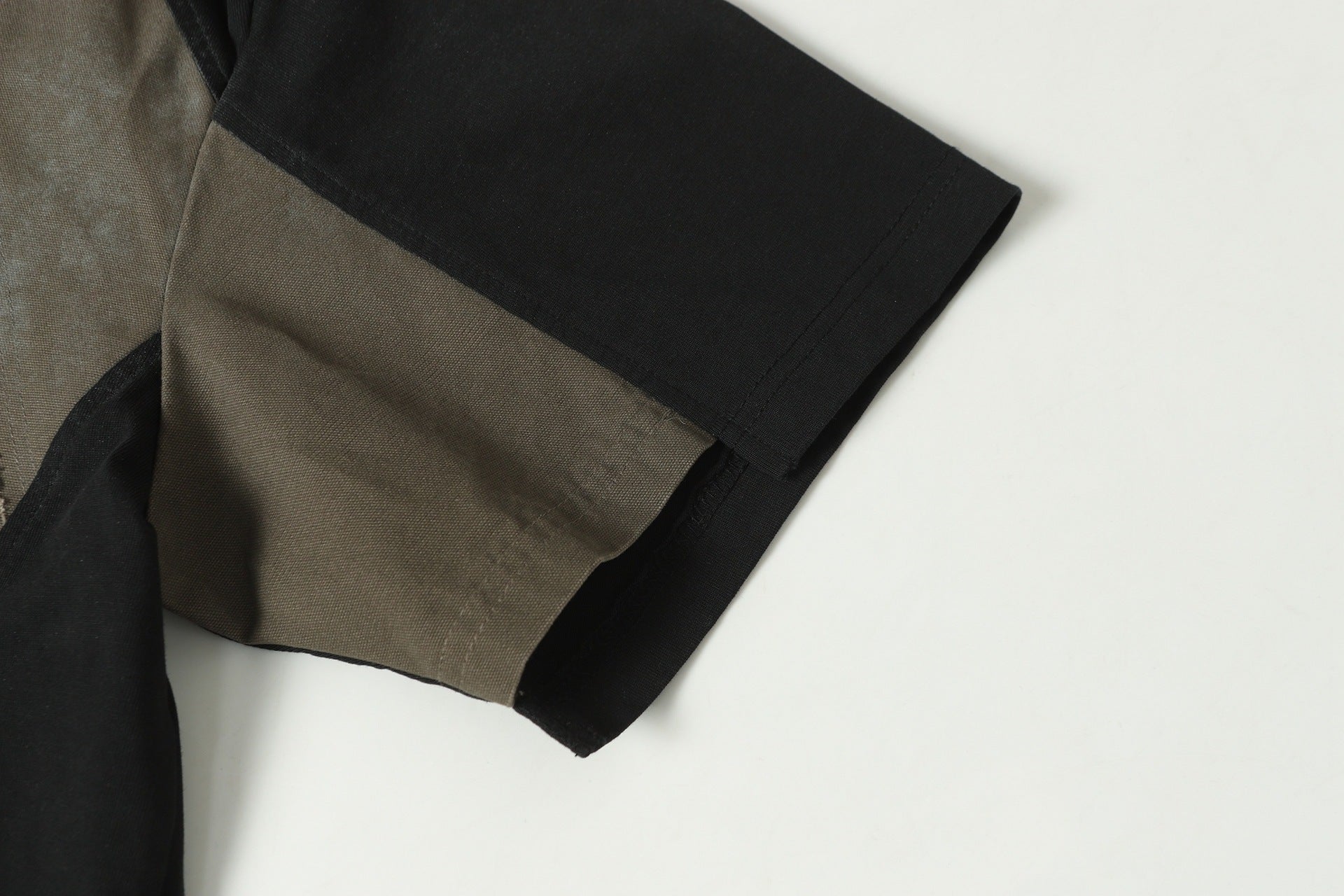 Washed Raw-Edge Splice Short Sleeve T-Shirt